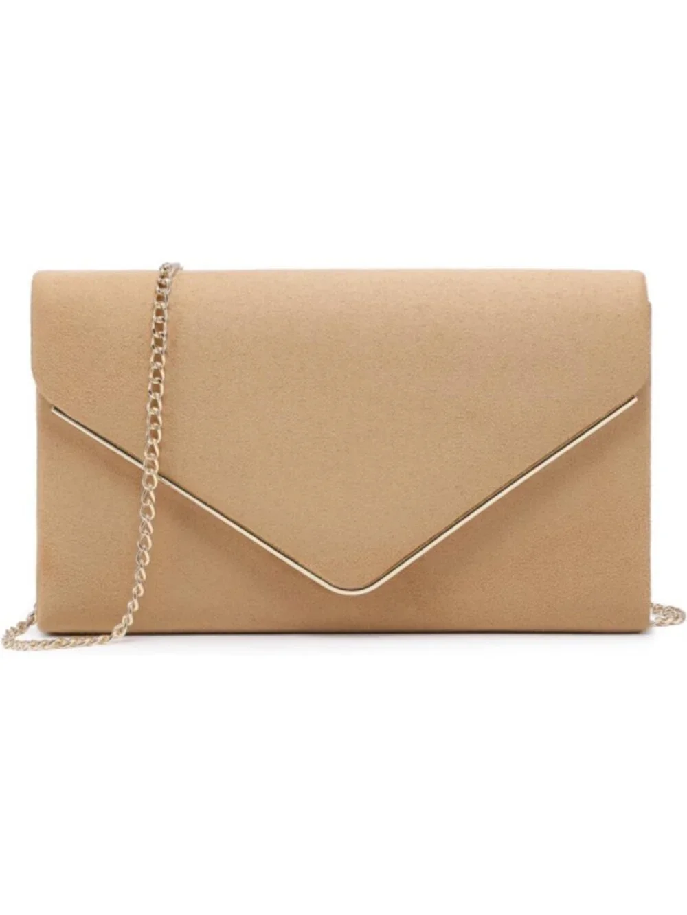 Chic Faux Suede Clutch Purse - Elegant Evening Bag for Bridal & Formal Events